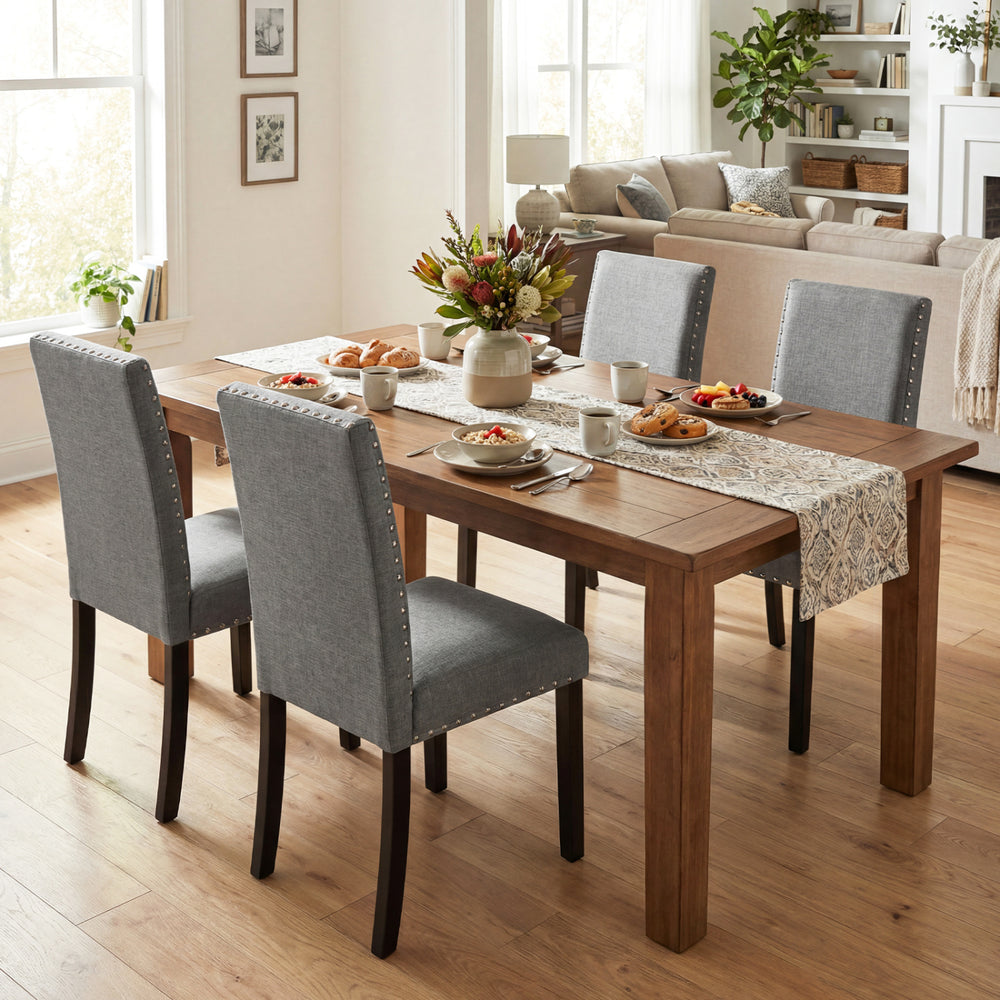 Wooden Dining Chairs Set of 4 with Bent Wood Legs - Gallery View 1 of 8