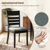Black wooden dining chair with upholstered seat and slatted back, designed for comfort and durability in any dining.