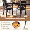 Black upholstered dining chair with solid rubber wood frame, featuring a high backrest for comfort and support.
