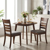 Wooden Dining Chairs Set of 4 Upholstered Kitchen Chairs with Rubber Wood Frame-Brown - Gallery View 1 of 9