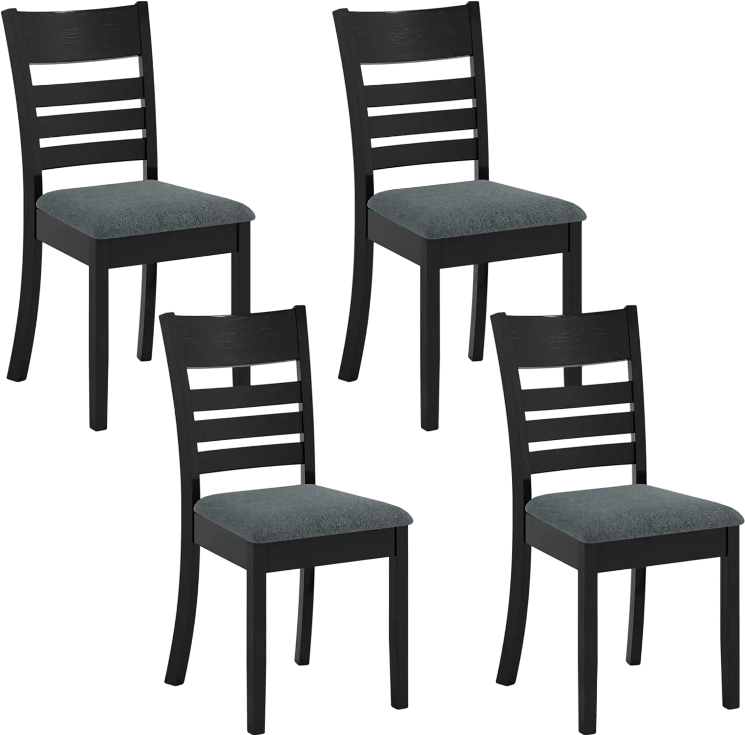 Costway Upholstered Wooden Dining Chairs Set of 4 Rubber Wood Frame 25717281 New