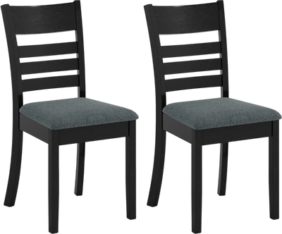 Costway Upholstered Wooden Dining Chairs Set of 2 Rubber Wood Frame 44507928 New