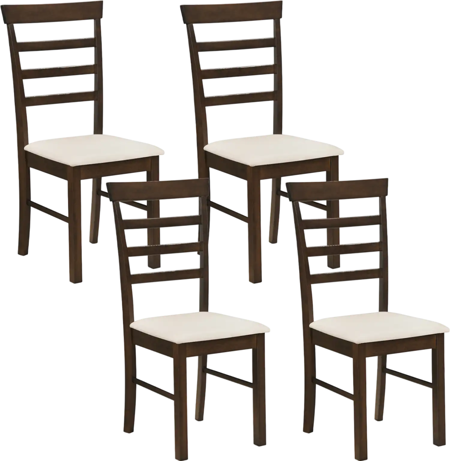 Costway Wooden Dining Chairs Set of 4 Fabric Cushion Dining Room 36631410 New