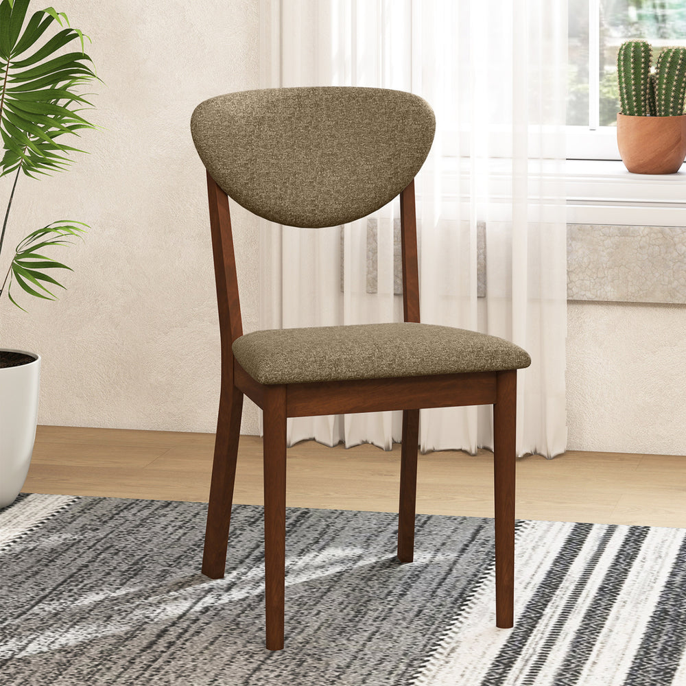 Wooden Dining Chairs Set of 4 with Padded Seat Back for Dining Room-Brown - Gallery View 1 of 6