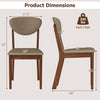 Wooden dining chair with padded seat back, solid rubber wood construction, and armless design for versatile placement.