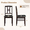 Side view of a brown wooden dining chair with faux leather padded seat, featuring a weight capacity of 400 lbs.
