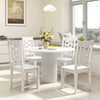 Wooden Dining Chairs Set of 4 Kitchen Chair with Solid Rubber Wood Frame-White - Gallery View 1 of 8