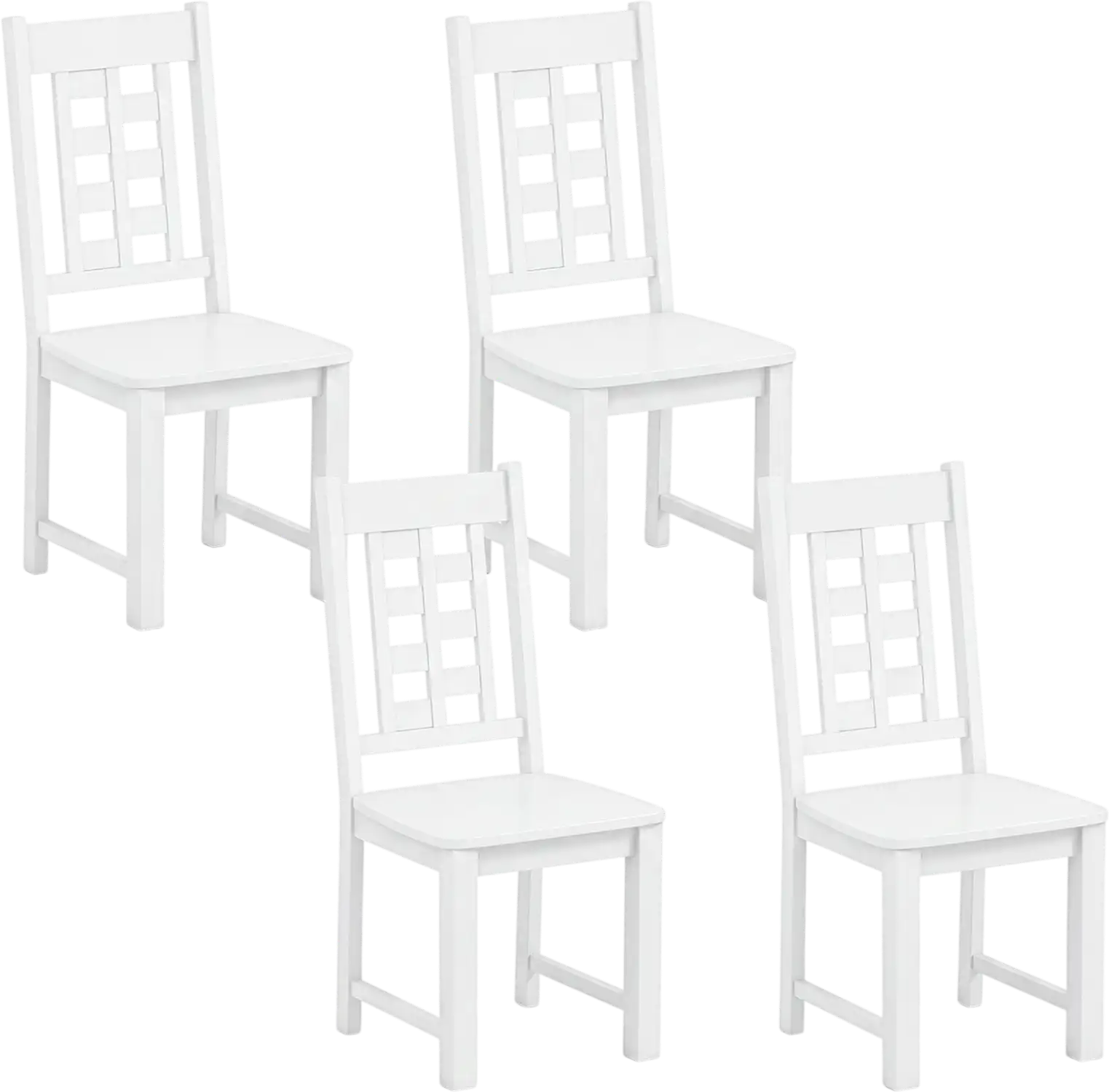 Costway Wooden Dining Chairs Set of 4 Solid Rubber Wood Kitchen Chair 54643237 New