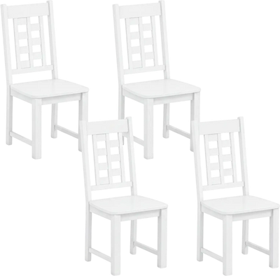 Costway Wooden Dining Chairs Set of 4 Solid Rubber Wood Kitchen Chair 54643237 New