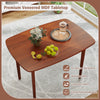 Wooden dining table with walnut finish, rubber wood legs, and smooth, waterproof surface for 2-4 people in a cozy.