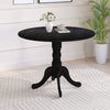 Wooden Dining Table with Round Tabletop and Curved Trestle Legs-Black - Gallery View 1 of 8