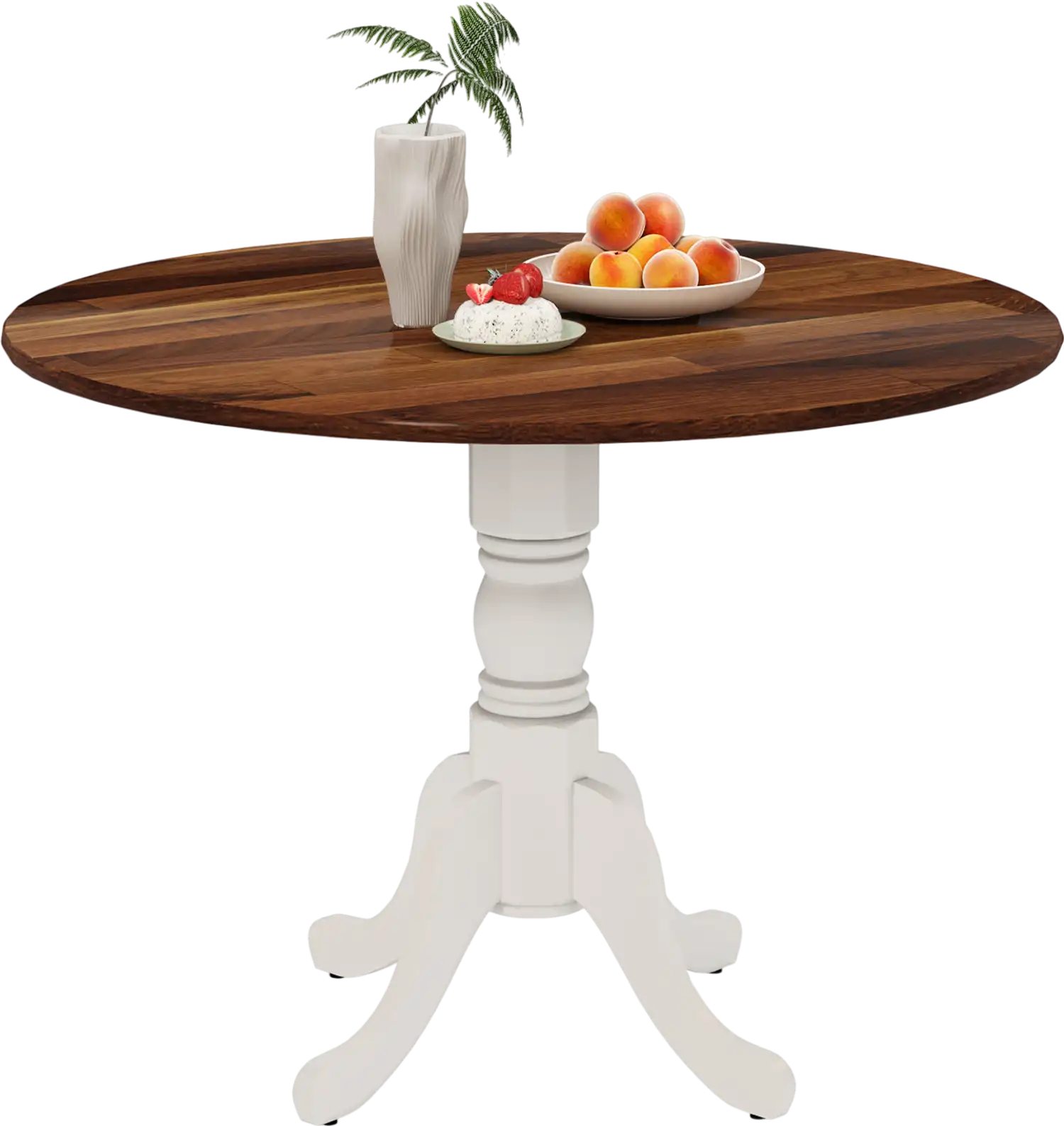 Costway Wooden Round Dining Table Trestle Legs 64157823 New