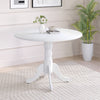 Wooden Dining Table with Round Tabletop and Curved Trestle Legs-White - Gallery View 1 of 8