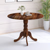 Wooden Dining Table with Round Tabletop and Curved Trestle Legs-Walnut - Gallery View 1 of 8