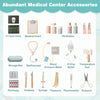 Wooden doctor playset for kids featuring medical accessories, stethoscope, and storage cart for imaginative role-play.