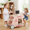Wooden Doctor Playset for Kids Pretend Play Doctor Kit with Cart Gift for Toddlers Boys Girls Aged 3+-Pink - Gallery View 1 of 11