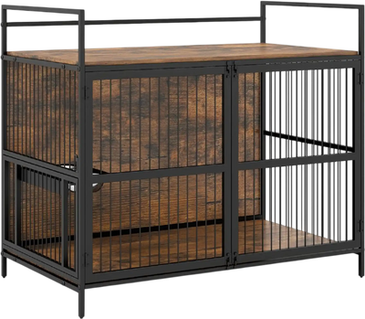Costway Wooden Dog Crate Furniture Medium Dogs Bowls Rotatable Holder 33508686 New