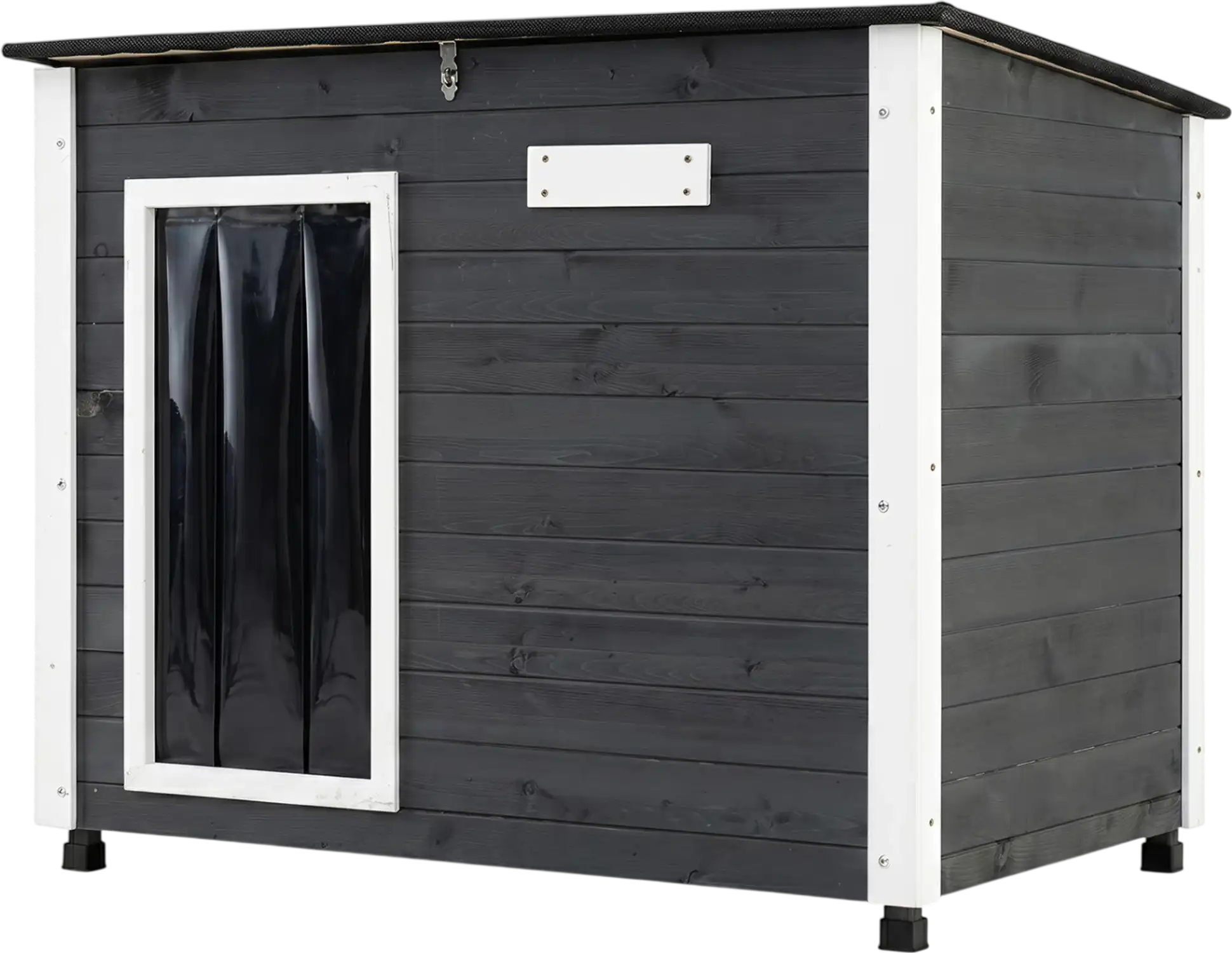 Costway Outdoor Wooden Dog House Openable Asphalt Roof Removable Floor 39792149 New