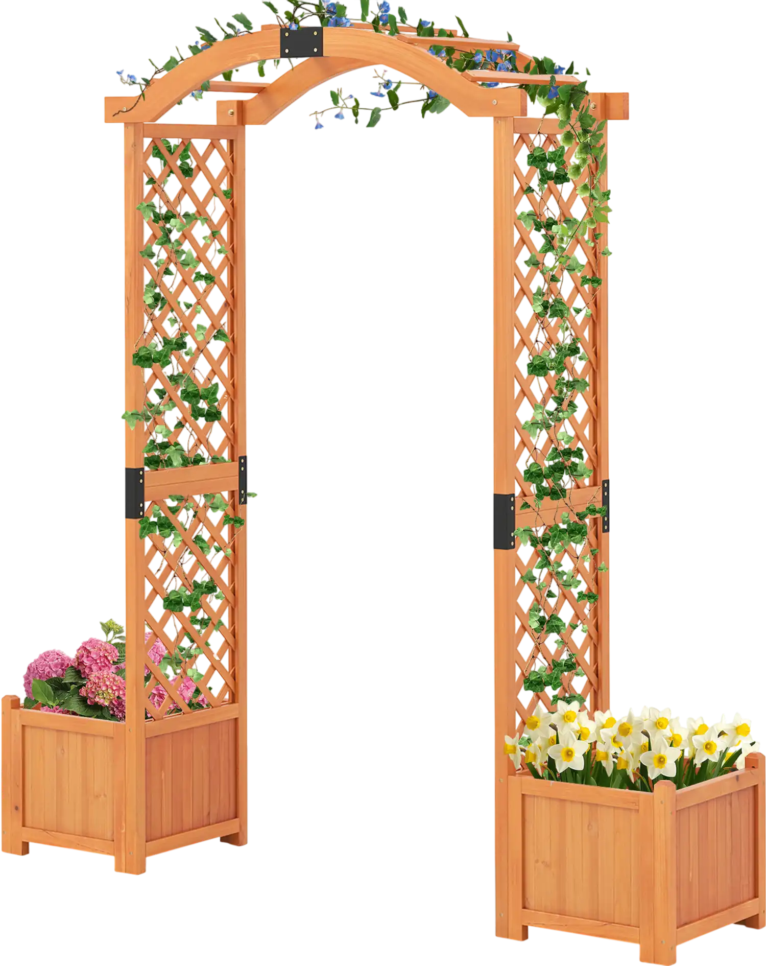 Costway Wooden Garden Arbor Planter Trellis Climbing Plants 73561429 New