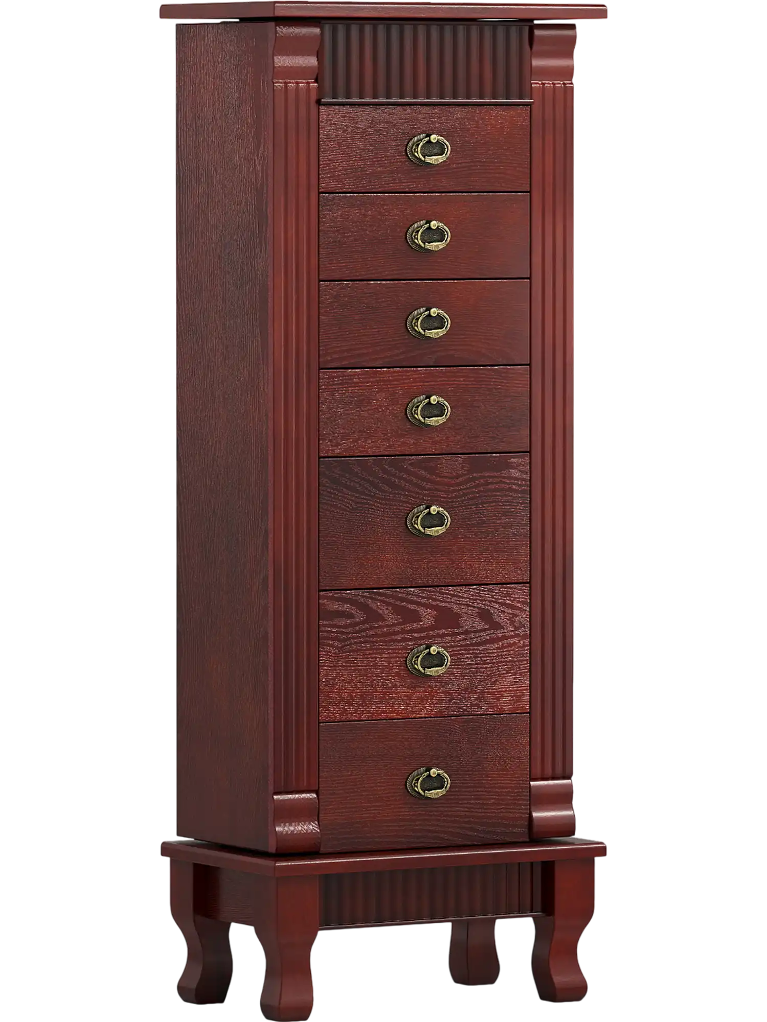 Costway Wooden Jewelry Armoire Cabinet Storage Chest Drawers Swing Doors 36204715 New