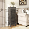 Wooden Jewelry Armoire Cabinet Storage Chest with Drawers and Swing Doors-Gray - Gallery View 1 of 10