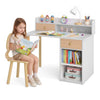 Wooden Kids Desk and Chair Set with Hutch and Drawer for Bedroom-Natural - Gallery View 1 of 2