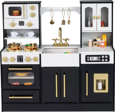 Costway Wooden Kids Kitchen Playset Realistic Lights Sounds 62572380 New