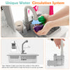 Faucet with automatic water circulation in the Wooden Kids Play Kitchen Playset, enhancing imaginative play for.