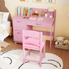 Wooden Kids Study Desk and Chair Set Student Workstation-Pink - Gallery View 1 of 10