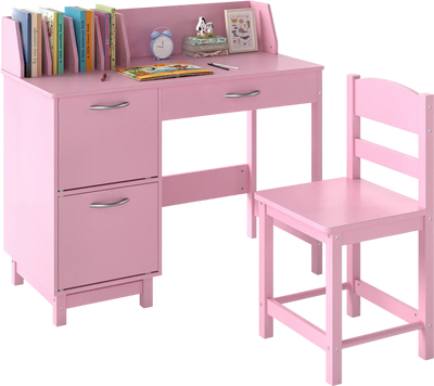 Costway Wooden Kids Study Desk Chair Set Student Workstation 82546955 New