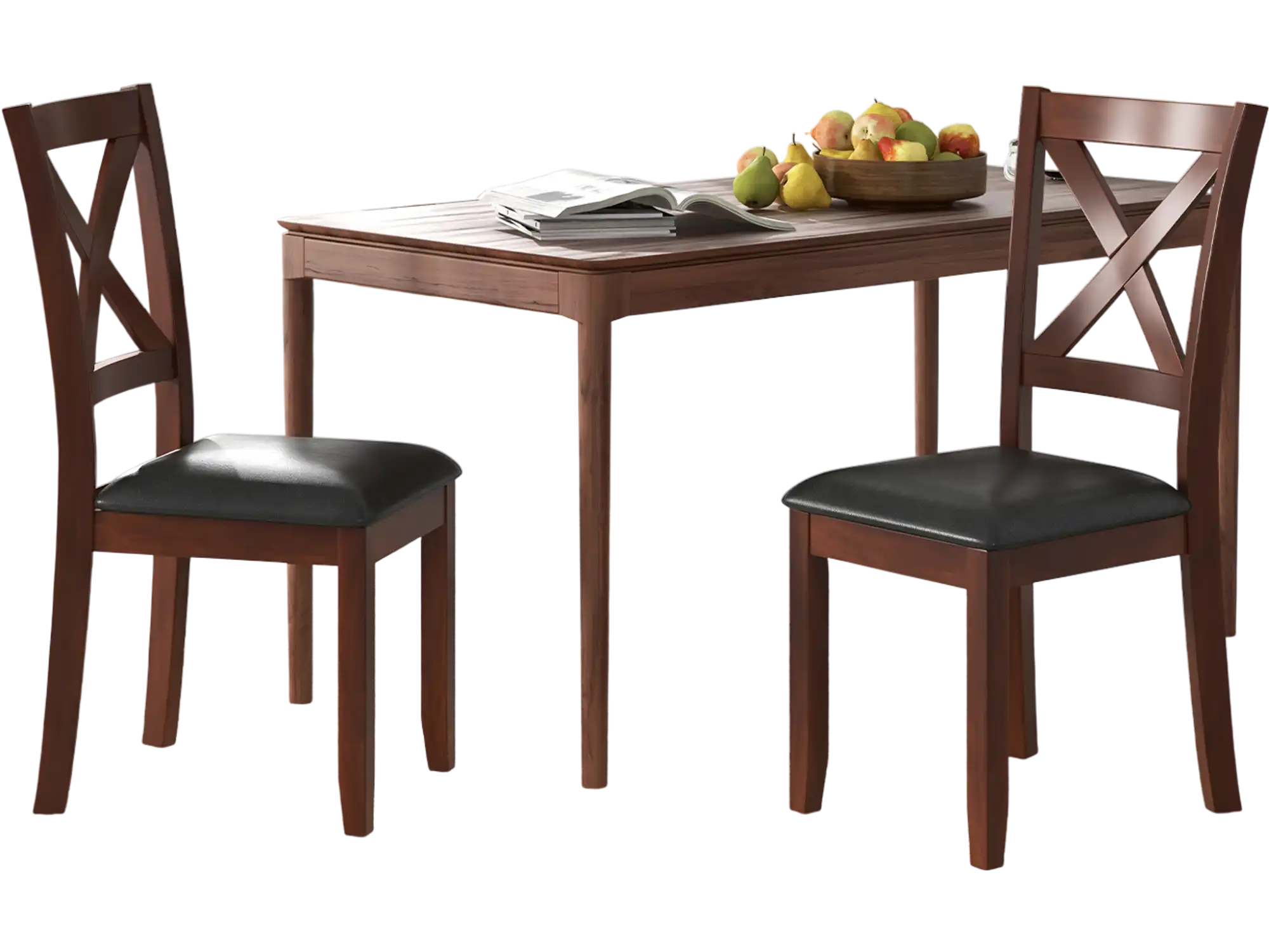 Costway Set of 2 Wooden Dining Chairs Padded Seat Rubber Wood Legs Black 92713468 New