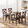 Wooden dining chair set with padded seat and rubber wood legs, featuring ergonomic support, perfect for kitchen or.