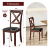 Wooden dining chair with padded seat, rubber wood legs, and X-shaped frame, ideal for kitchen or dining room use.