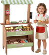 Wooden Grocery Store with Chalkboard and Accessories Montessori Toy for 3+ Kids