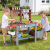 Wooden Mud Kitchen Set with Running Water Faucet Tank-Blue - Gallery View 1 of 12