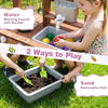 Wooden Mud Kitchen Set with running water faucet, removable sink for sand or water, and ample storage for kids' play.