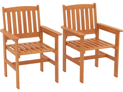 Costway Wooden Patio Dining Chairs Set of 2 Inclined Backrests 765389142 New
