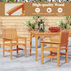 Wooden patio chairs set of 2 with inclined backrests, solid wood, ergonomic design for comfortable outdoor seating.