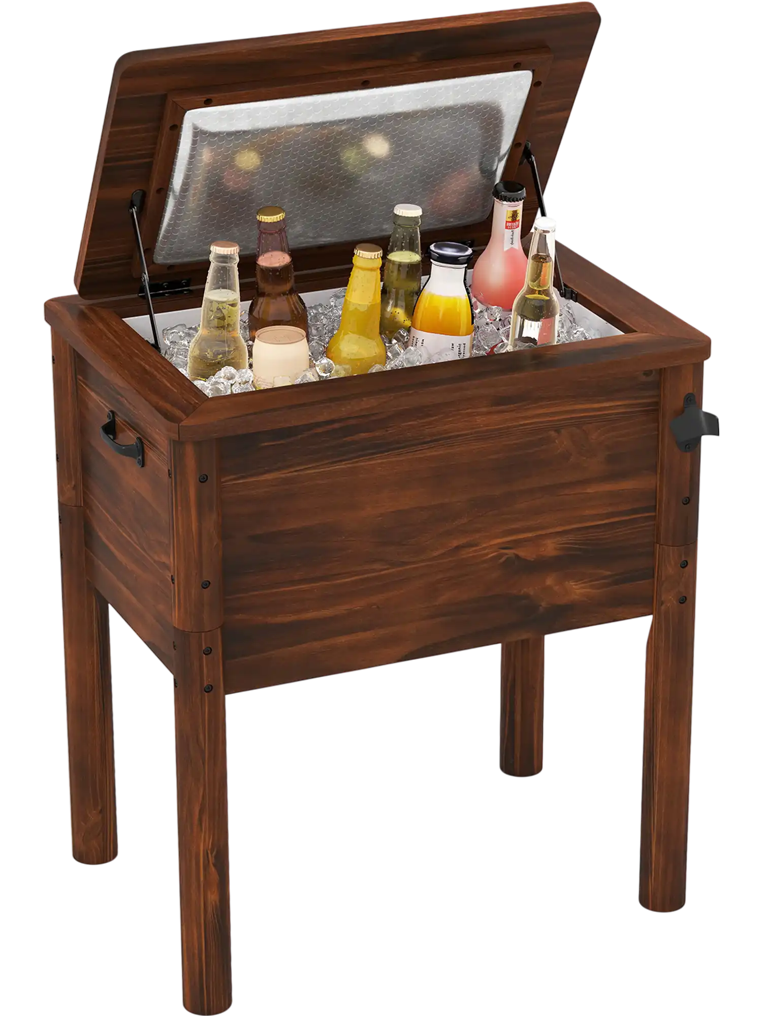 Costway Wooden Patio Cooler Bottle Opener 874561392 New