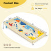 Wooden pinball machine with 3 metal marbles, featuring spring launcher and flipper controls for kids and adults.