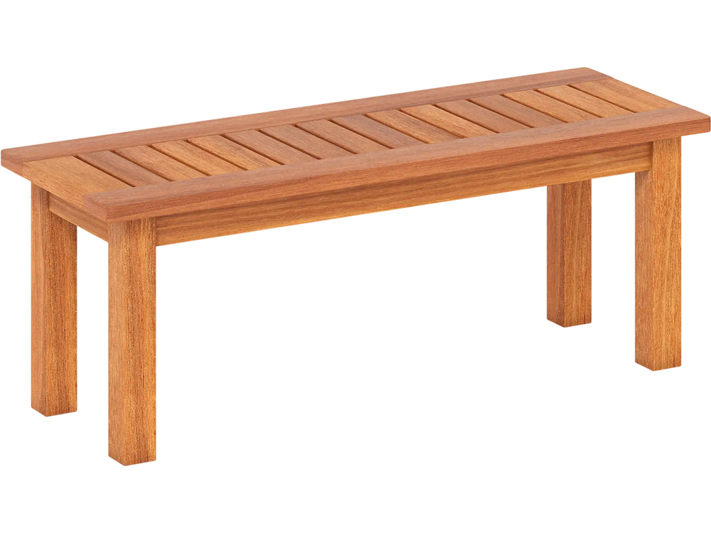 Solid wood plant stand with slatted top, weatherproof brown finish, ideal for indoor and outdoor plant display.