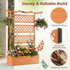 Wooden planter box with lattice trellis, natural fir wood, ideal for climbing plants and outdoor decoration.