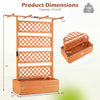 Wooden planter box with lattice trellis, 72" tall, 4.8 cu.ft capacity, ideal for climbing plants and outdoor decoration.