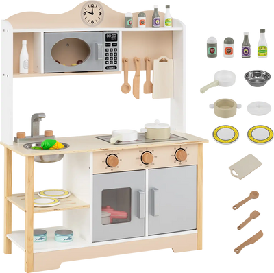 Costway Wooden Kids Play Kitchen Cooking Toy Playset 59367091 New