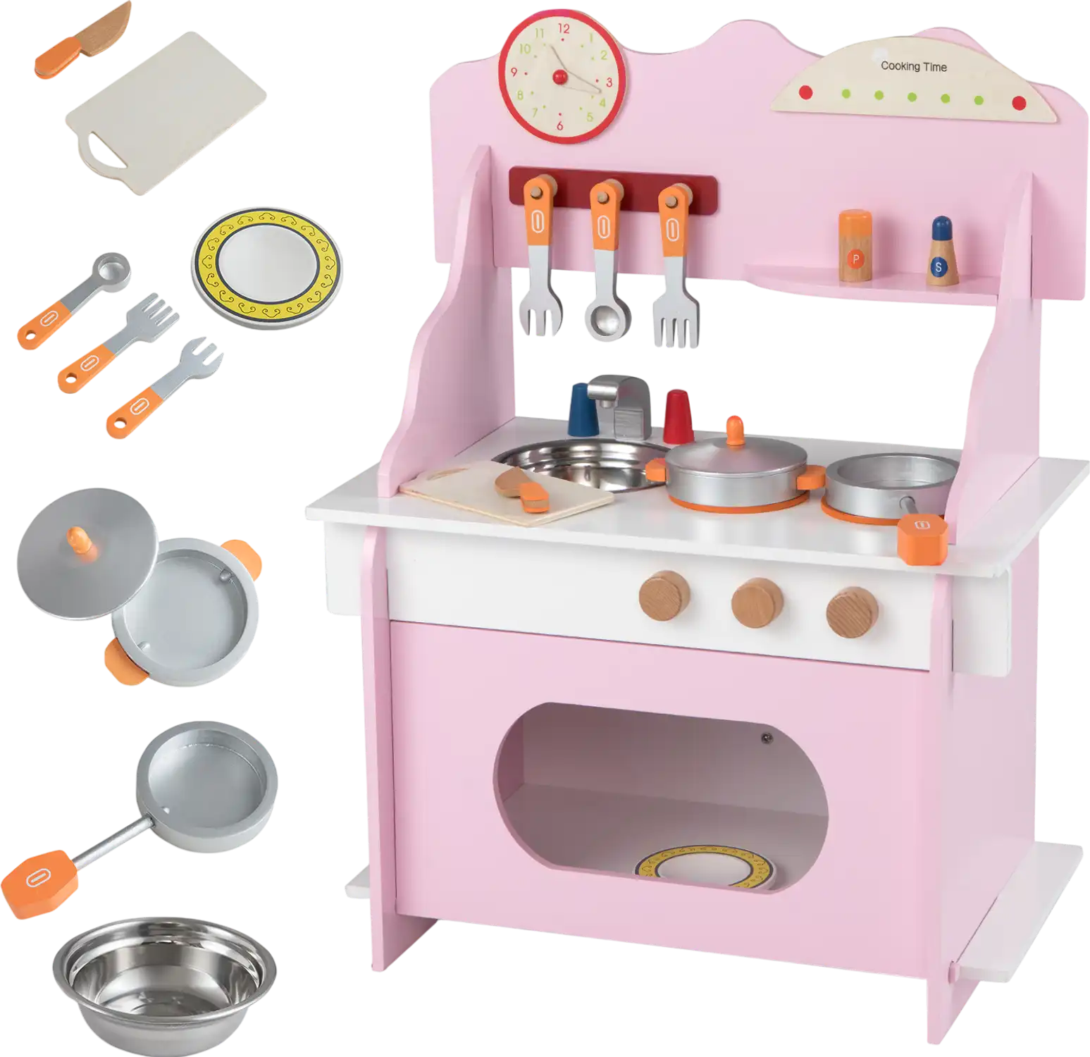 Costway Wooden Kids Play Kitchen Pretend Toy Set 24372878 New