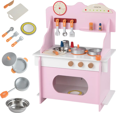 Costway Wooden Kids Play Kitchen Pretend Toy Set 24372878 New