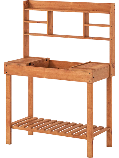 Costway Wooden Potting Bench Table Garden Planting Workstation 61