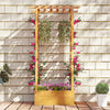 Wooden raised garden bed with lattice trellis and hanging roof, made from natural pine wood, perfect for patios and.