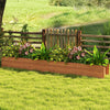 Wooden raised garden bed in orange showcasing spacious design, perfect for cultivating herbs, flowers, and vegetables.