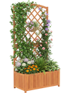 Wooden Raised Garden Bed with Trellis 63 Inch Tall Garden Planter